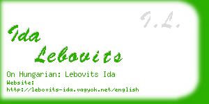 ida lebovits business card